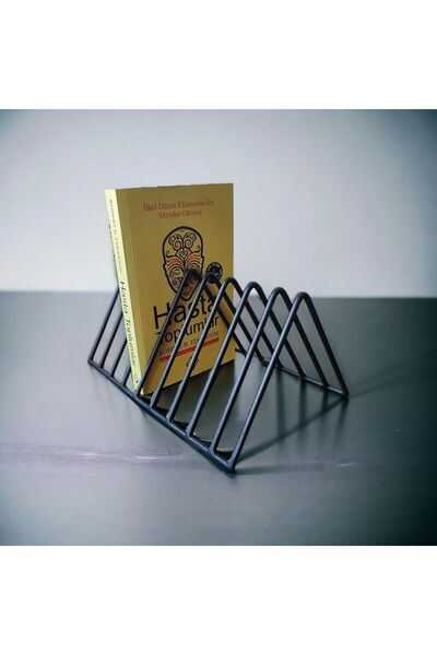 GO DEKOR Трикутний 9-секційний металевий декоративний настільний/платформа/журнальна підставка/книжкова полиця 28x18см