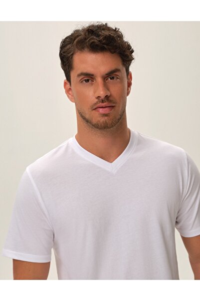 Henderson Men's Classic T-Shirt 2-Pack Set V-Neck 100% Cotton Basic Undershirt Breathable | Aspire