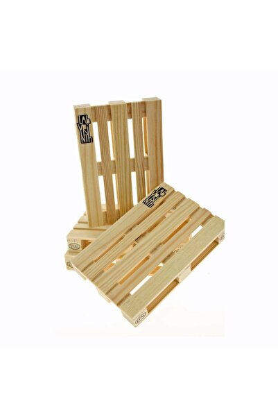 LABYRINTH Set of 4 pallet-shaped wooden coasters, Labyrinth, 12 x 8 x 1.8 cm