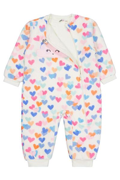 Civil Girls Colorful Hearts Printed 60 Gr 2-5 Years Old Sleeping Bag - Beige 3-4 Years Old