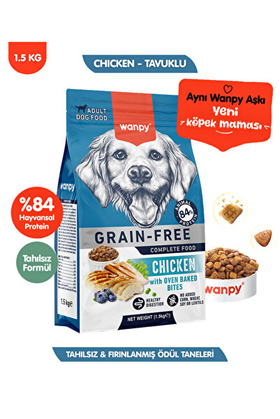 Wanpy Tahılsız Tavuklu Yetişkin Köpek Maması Yüksek Dengeli 1,5 kg