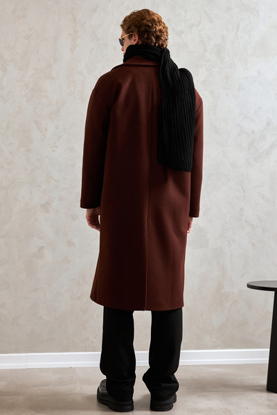 HYMAN Ανδρικό παλτό με επένδυση oversized με μακρύ κασμίρ