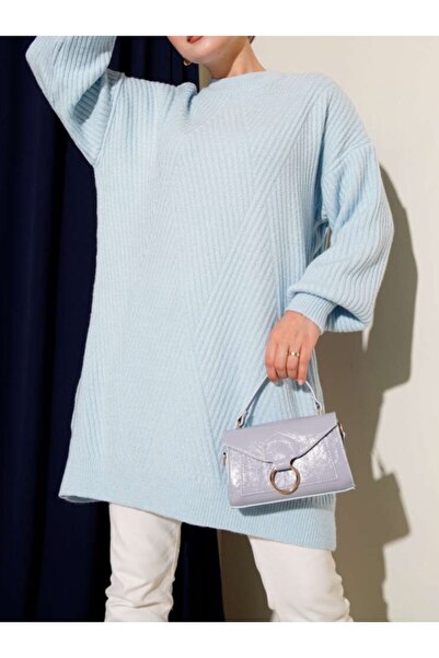 Vaniza Pulover tricotat cu dungi asimetrice în relief