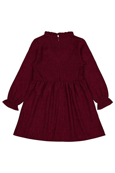Civil Girls 6-9 Years Old Dress with Bow - Burgundy 9-10 Years Old