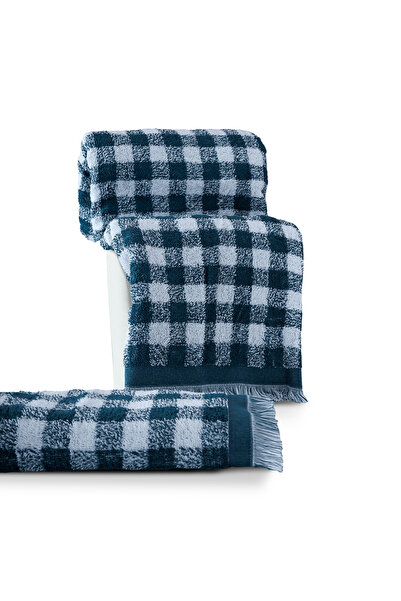 Altınbaşak Gracia 100% Cotton Yarn Dyed Bath Towel Set of 2 70X140/40X70 Petrol