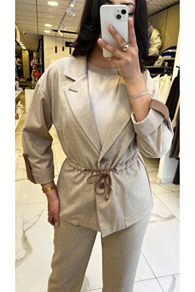 Vosse Moda İlgi Vizon Beli Büzgülü Apolet Detaylı Takım