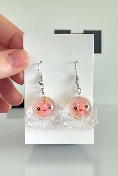 TAKIŞTIR Mixed Color Octopus Figured Children's Earrings (Pair)