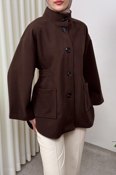 Salih Çelebi Съдийска сако с яка 0035 - КАФЯВО