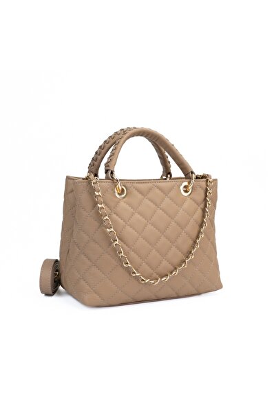 Posete Fagaras Mini Georgie Leather Purse - Dark Cream, 3 Compartments, 3 Pockets, Adjustable Strap