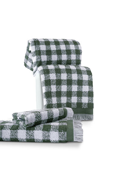 Altınbaşak Gracia 100% бавовняна фарбована рушник для ванної кімнати, набір з 3 штук, 70x140/40x70/30x30, хакі