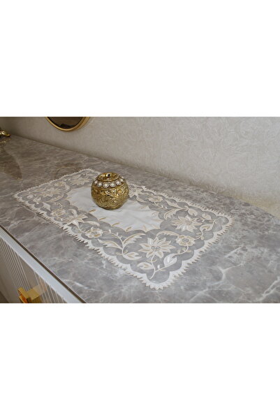 HUZUR ÇEYİZ Kilis İşi Lily Pattern 3-Piece Coffee Table Set