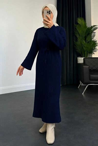 ZEROGAPRİSE Women's Flounce Knitwear Hijab Dress