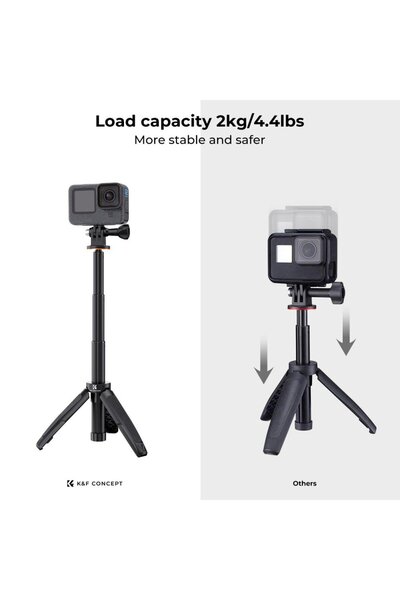 K&F CONCEPT Mini Tripod with Selfie Stick MS03 33.5cm for Action Camera KF09.133V3