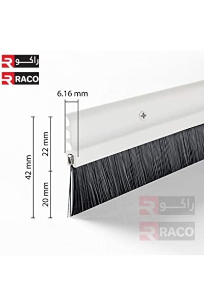 Raco Door Seal Bottom Brush with Screw, Aluminum Alloy Holder with Nylon Brush (1.2M, White)