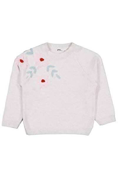 Civil Girls Floral Embroidered Sweater for Ages 6-9 - Beige 7-8 Years