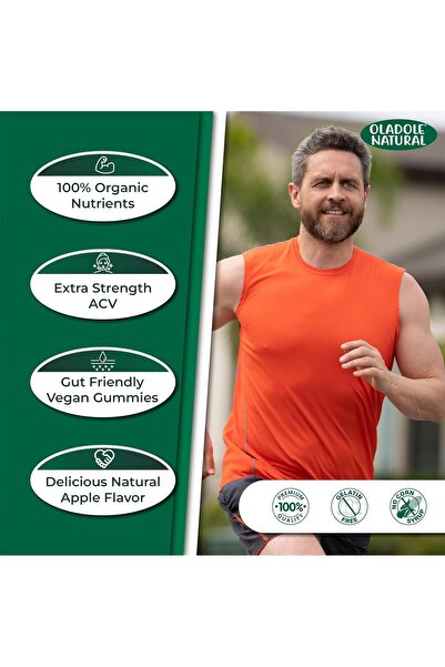 Oladole Natural Apple Cider Vinegar Gummies with Mother – 60 Gummies