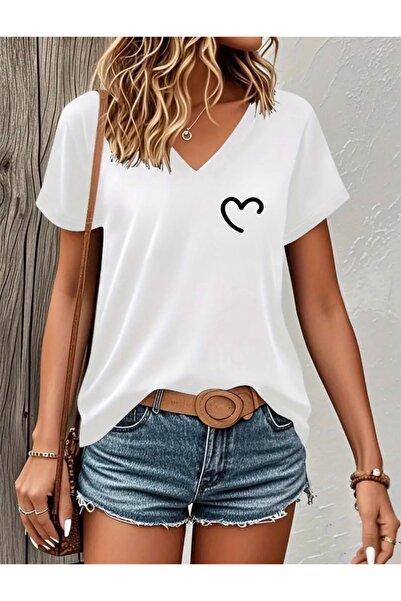 FUFLUNS TRIOC OVERSIZE CU DECOLTEU IN V PENTRU FEMEI CU IMPRIMARE MINI SEMELE...