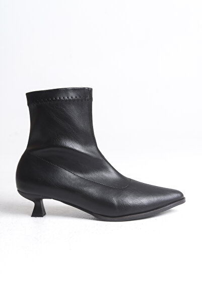 Riccon Γυναικείες μπότες με μυτερή μύτη με τακούνι 0012800 Μαύρο