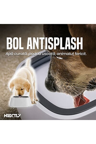 NEXTLY Elegant Pet Hydration Bowl 1.5L – Spill-Proof, Non-Toxic ABS, Sleek White Design