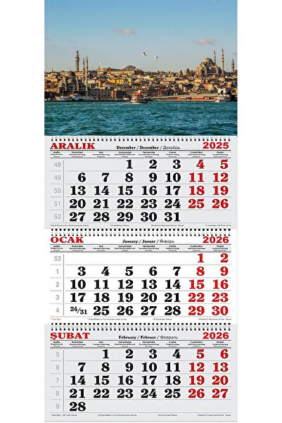 GENC DIJITAL BASKI 2026 Yılı Gemici Takvimi-Sultan Ahmet Camii ve Boğaz
