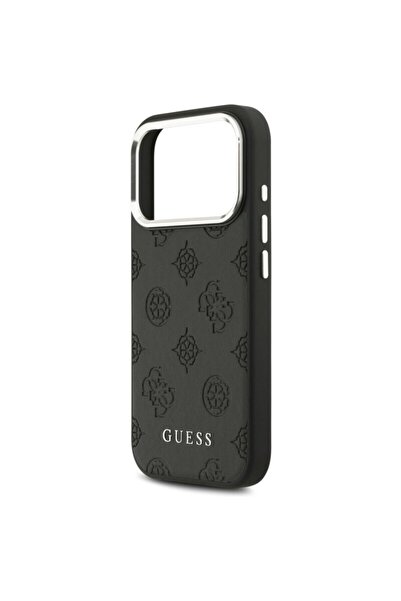 Guess iPhone 17 Pro Case Peony Hot Stamp Script MagSafe, black, GUHMP17LPSPOSSSK