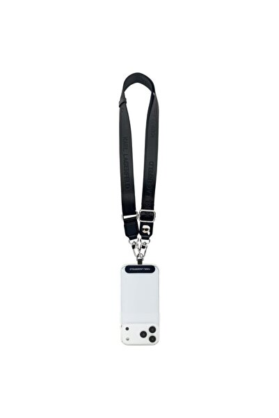 Karl Lagerfeld Lanyard - Universal Tether Patch with Karl Metal Logo, Black (KLUCNKHPSPK)