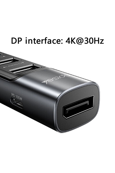 Yesido HB23 Type-C Hub - USB, USB-C, DP, PD 100W, 4K, 5-in-1