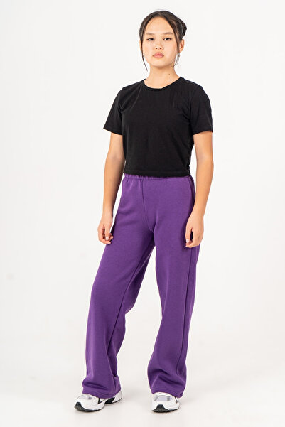 GİYİCEM TEKSTİL Κοριτσίστικο χειμερινό βασικό φαρδύ παντελόνι με 3 κλωστές 6020