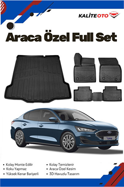 ko kaliteoto Ford Focus 5 Sedan 2023-2024-2025 Model Yumuşak Paspas+İnce Step...