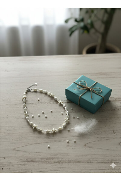 KdrElektronik Elegant Handmade Seashell Starfish and Pearl Bead Necklace Choker Daily Summer Wear Jewelry