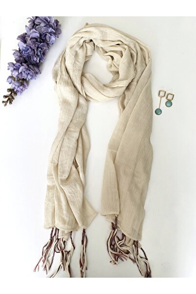 GOX شال قطني طويل ذو شراشيب