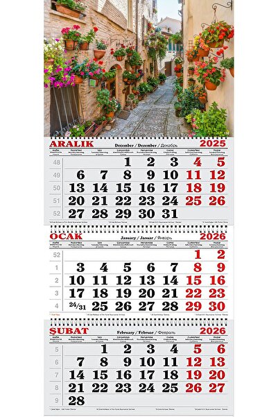 GENC DIJITAL BASKI 2026 Yılı Gemici Takvimi-Çiçekli Yol Spello/İTALYA