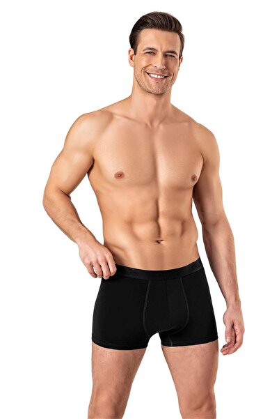 OBJE Erkek Siyah Penye Modal Kısa Boxer
