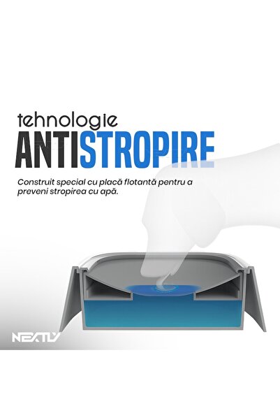 NEXTLY Elegant Pet Hydration Bowl 1.5L – Spill-Proof, Non-Toxic ABS, Sleek White Design