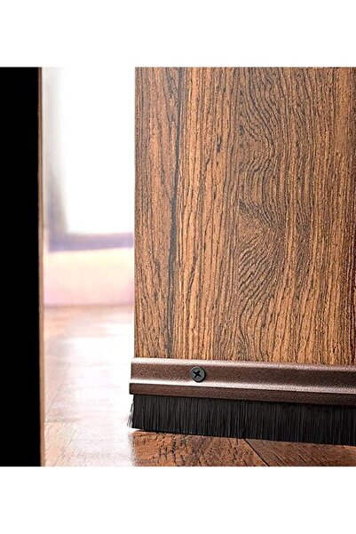 Raco Door Seal Bottom Brush with Screw, Aluminum Alloy Holder with Nylon Brush (1.2M, Brown)