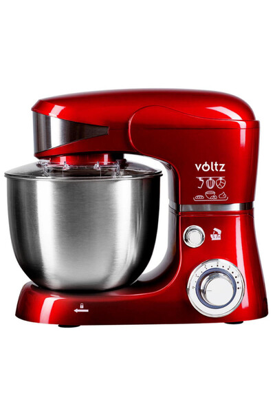Voltz Planetary mixer V51115G, 1600W, 5 liters, 3 beaters, 6 speeds, LED, Red metallic