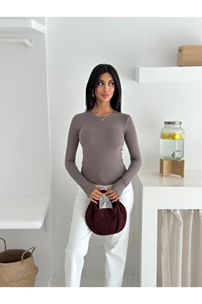 Elaxi Women's Crew Neck Long Sleeve Fingerless Gloves Buzy Bady