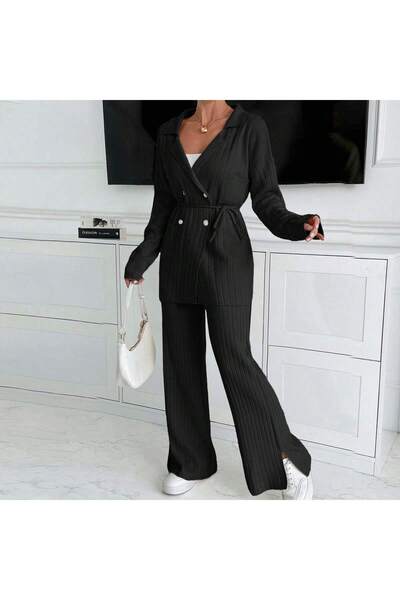 STF MODA Rose Color Tricot Suit with Cord