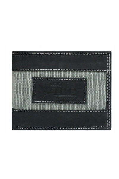 Other Horizontal wallet with denim elements, nubuck leather - Always Wild