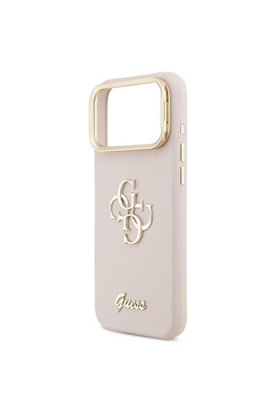 Guess original case for iPhone 17 Pro Max Grained Big 4G Stand Camera, pink (GUHCP17XPCS4GSP)