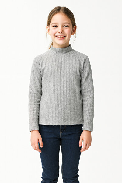 HÇM Girls' Knitwear Solid Color Fishbone Collar D1