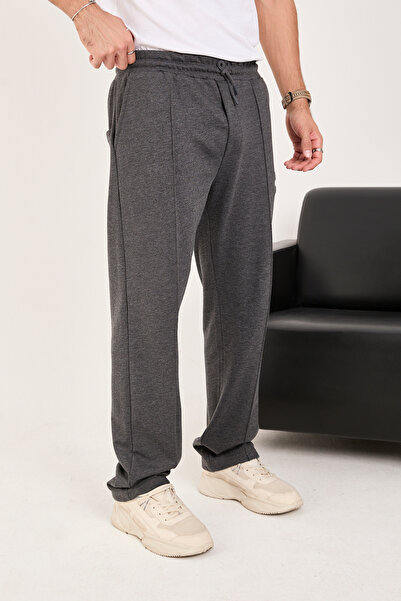 IMPOSING JNS Men's Baggy Comfortable Fit 3 Thread Smoked Sweatpants