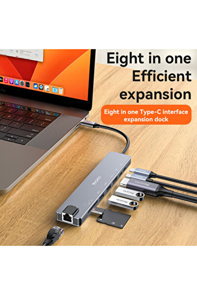 Yesido HB27 Type-C Hub (USB, Type-C, HDMI, TF/SD, PD 100W)