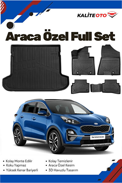 ko kaliteoto Kia Sportage 2016-2017-2018-2019-2020-2021 Model Yumuşak Paspas+...