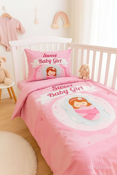 Mira Home Newborn Baby Girl Bedding Set Cotton Sweet Baby Girl