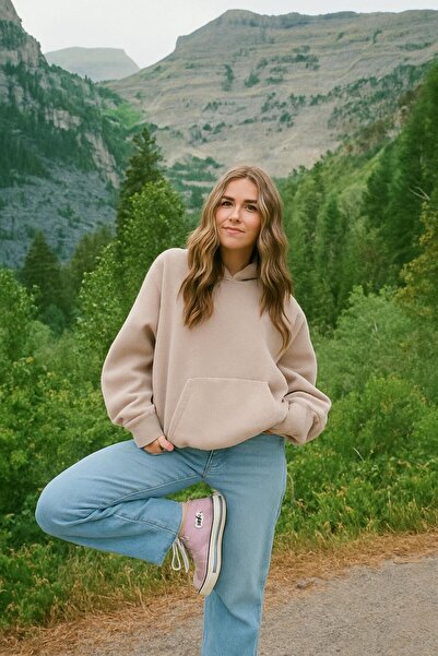 BENROMA سترة رياضية بقلنسوة كبيرة الحجم للجنسين