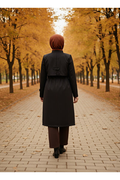 JALİA Cepkenli Fermuarlı Beli Büzgülü Araboy Trench