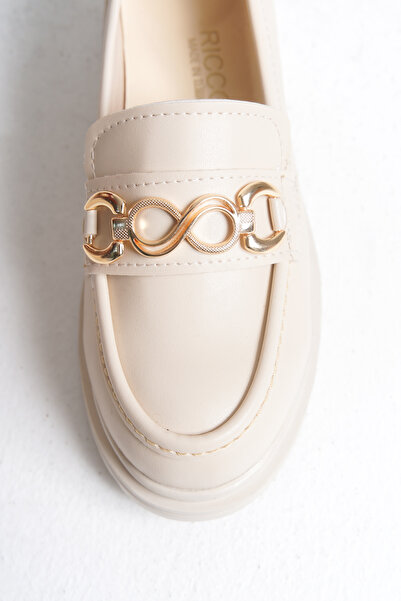 Riccon Women's Loafer 0012558 Beige