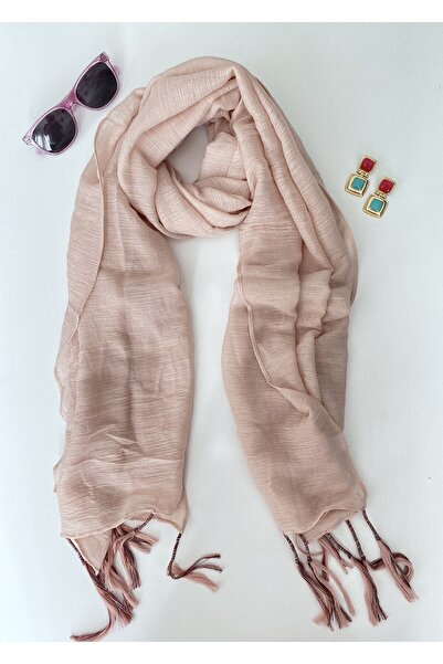 GOX شال قطني طويل ذو شراشيب