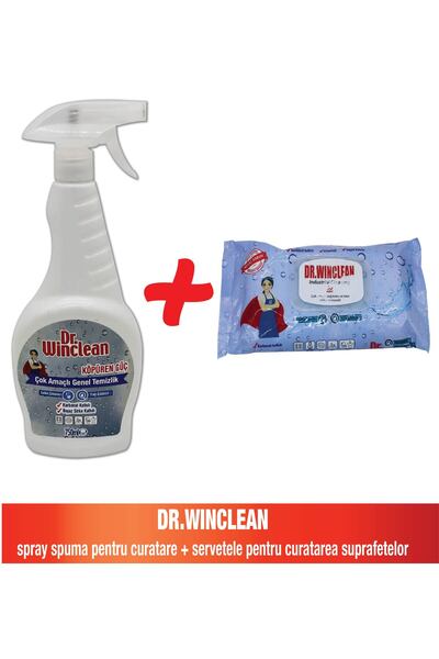 dr winclean Dr. WinClean Foaming Power Multi-Purpose Cleaner 750 ml + Surface Cleaning Wipes 100 pcs